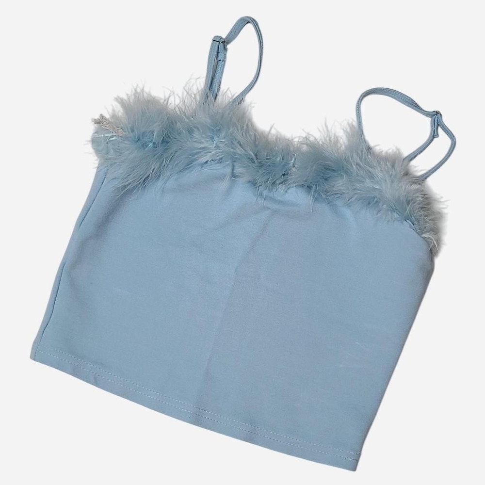 Sugar Thrillz Light Blue Feather Camisole